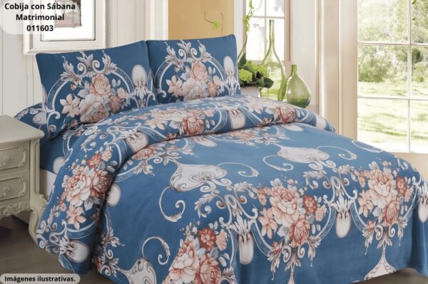 Juego de Cobija con Sábana Matrimonial - Varios Diseños