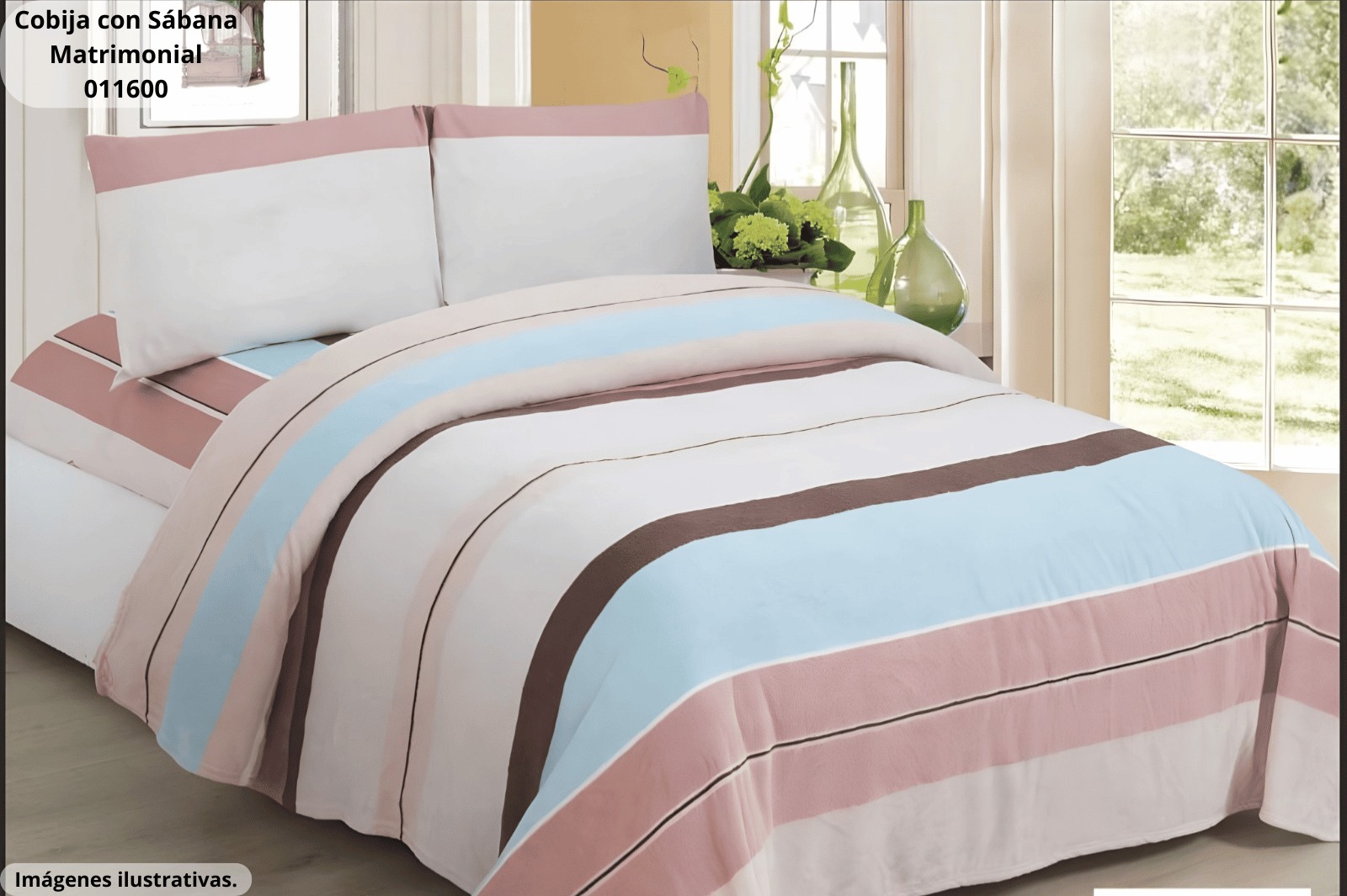 Rayada celeste beige